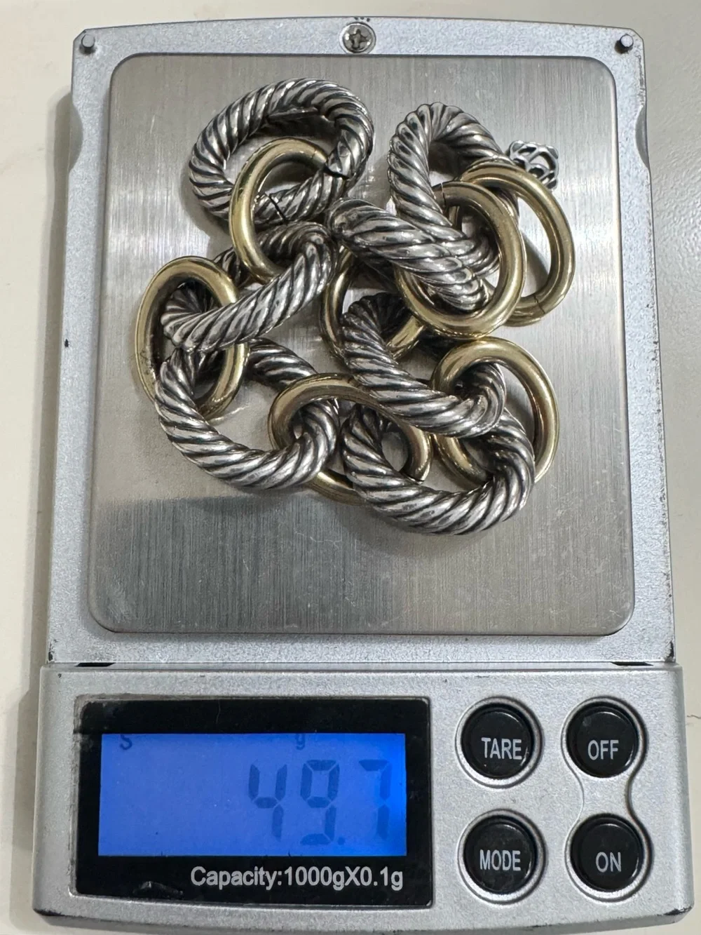 David Yurman XL Oval Link .925 18K Gold Cable Link Bracelet - Picture 10 of 10